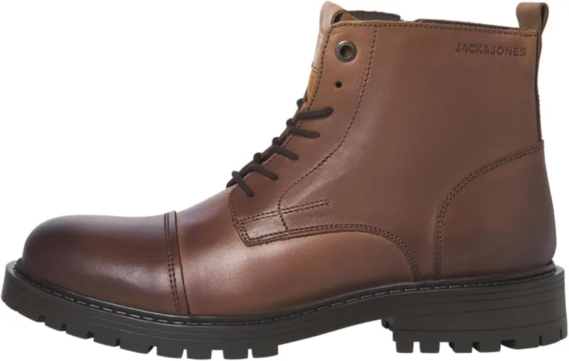 JACK & JONES ▫️ Jfwtremor - Botas de couro para homem Botas de tornozelo com atacadores