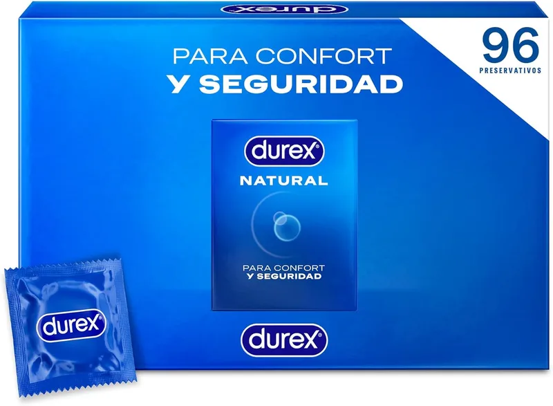 Durex ▫️ Pack Preservativos Natural, para conforto e segurança, 96 preservativos