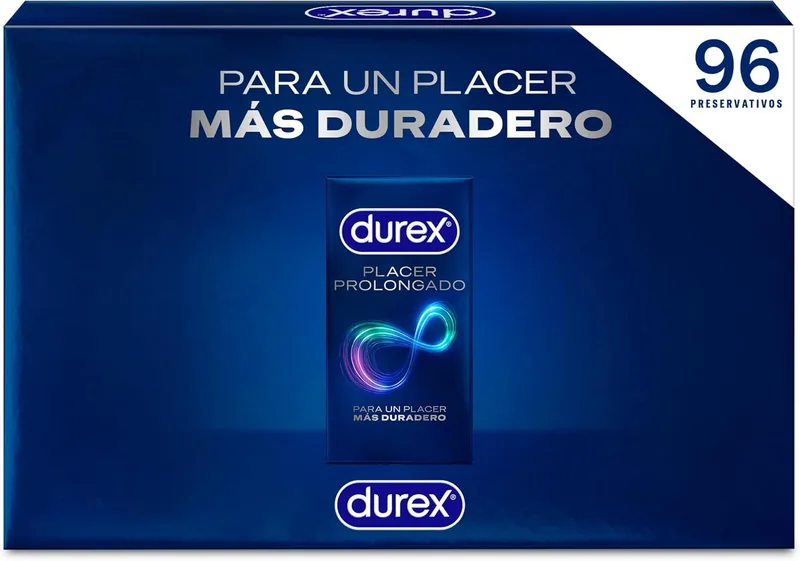 Durex ▫️ Pack Preservativos Prazer Prolongado, com lubrificante Performa à base de silicone, formato Easy-On, 96 preservativos