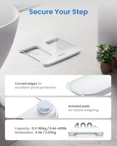 RENPHO ▫️ Balança de casa alta precisão, ecrã LED, tecnologia Step-On 5