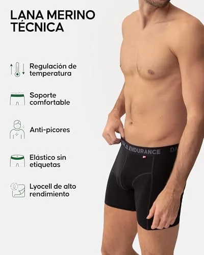 DANISH ENDURANCE ▫️ Boxers de lã merino para homem, respiráveis, em embalagens de 1 e 2 peças 2