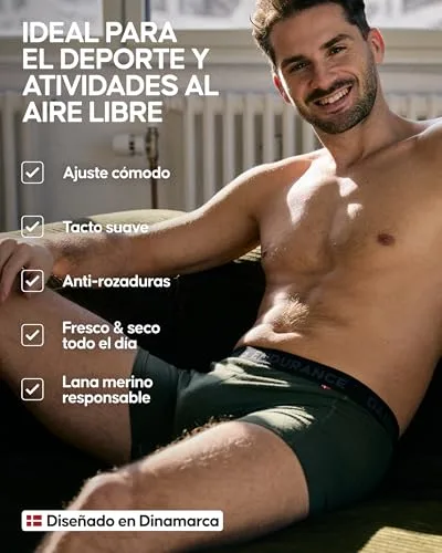 DANISH ENDURANCE ▫️ Boxers de lã merino para homem, respiráveis, em embalagens de 1 e 2 peças 3