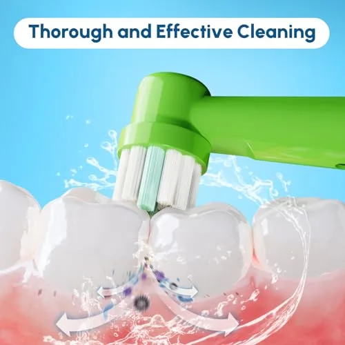 GENKENT ▫️ 8 cabeças de substituição para escova de dentes elétrica infantil, compatíveis com a Braun Oral-B 3