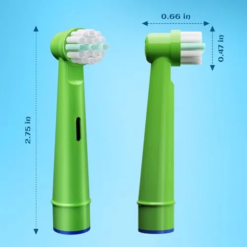 GENKENT ▫️ 8 cabeças de substituição para escova de dentes elétrica infantil, compatíveis com a Braun Oral-B 6