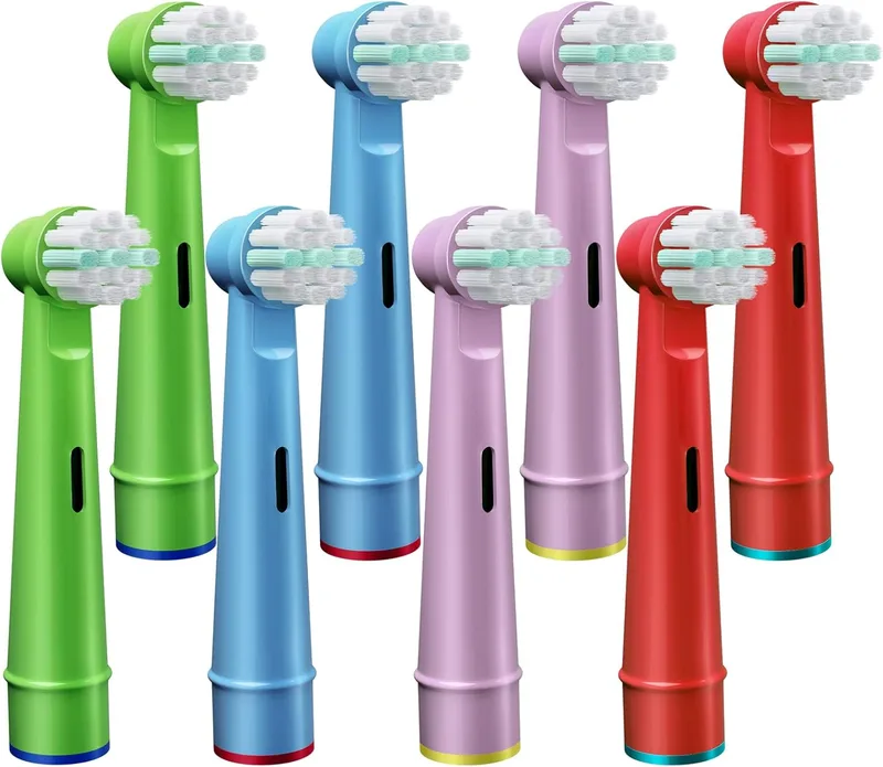 GENKENT ▫️ 8 cabeças de substituição para escova de dentes elétrica infantil, compatíveis com a Braun Oral-B