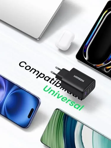 UGREEN ▫️ Zapix 65 W Carregador USB-C Adaptador de Corrente Tipo C (Preto) 5