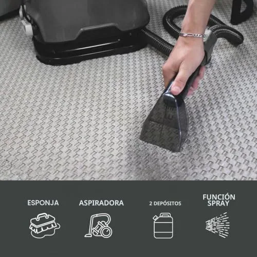 Avilia ▫️ Aspirador para tapetes – Lava alcatifas – Lava o interior do carro Cabo de 3 metros, reservatórios de 1,4 L e 1,2 L Tecnologia avançada para uma limpeza impecável. Cinza escuro e preto 5