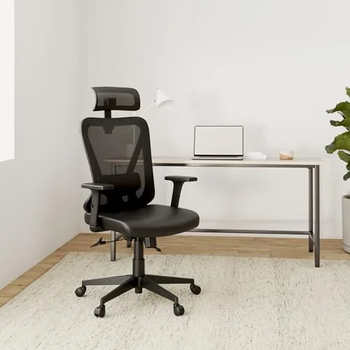 Yaheetech ▫️ Cadeira de escritório ergonómica com encosto bloqueável, preta 2