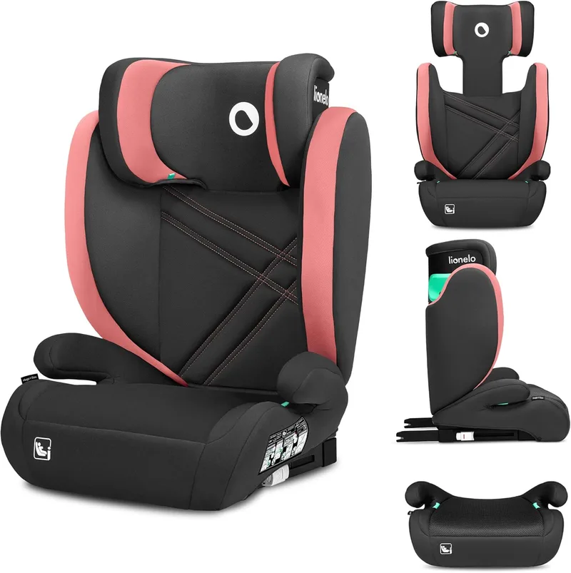 lionelo ▫️ HUGO I-SIZE Cadeira auto para bebé, Grupo 2 3, de 100 cm a 150 cm Fixação ISOFIX Apoio de cabeça ajustável em espuma com memória Proteção lateral Apoios de braços confortáveis Encosto amovível