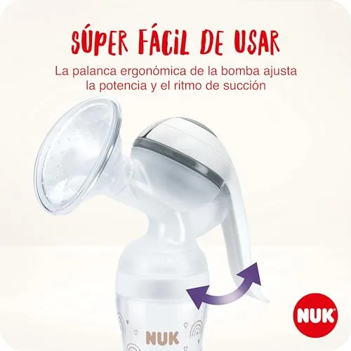 NUK ▫️ Extrator de leite manual | Almofada de silicone macia | Alavanca ergonómica | Com biberão Perfect Match | 150 ml 4