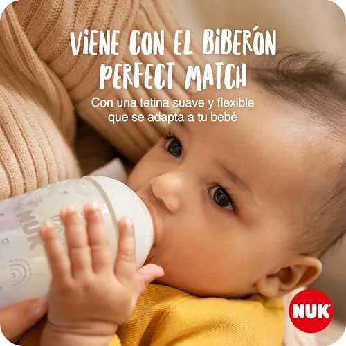 NUK ▫️ Extrator de leite manual | Almofada de silicone macia | Alavanca ergonómica | Com biberão Perfect Match | 150 ml 5