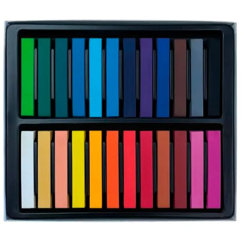 Manley ▫️ Pastéis suaves 24 unidades | Pastéis suaves com cores brilhantes | Ideais para artistas e principiantes | Pastéis de qualidade artística, fáceis de misturar e esbater 2