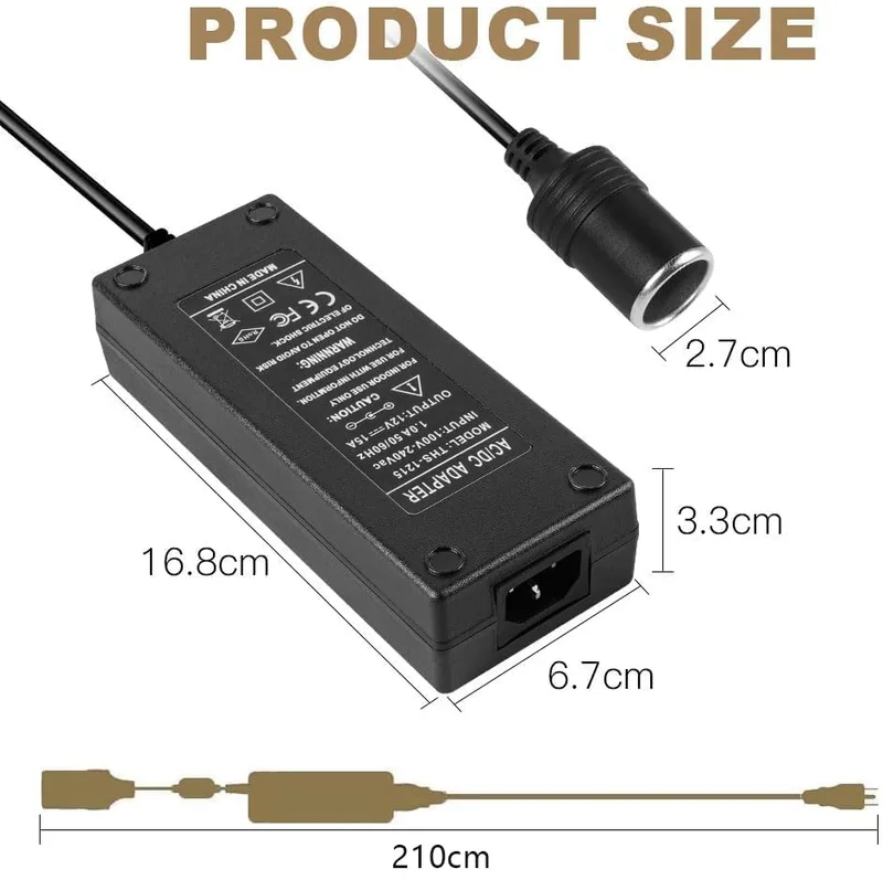 Adiwo ▫️ Adaptador de Corrente para Automóvel, Transformador 12 V 5 A, Conversor de Corrente 60 W, Adaptador de Corrente para Regulador de Tensão de 240 V a 12 V, Adaptador de Isqueiro de Automóvel para Tomada 2