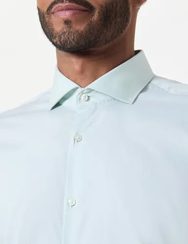 HUGO ▫️ Kason, Camisa de homem, Verde claro/pastel 332, 2