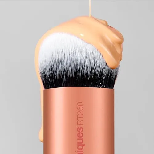 REAL TECHNIQUES ▫️ Pincel de maquilhagem para esbater com padrão de bolhas, pincel facial multifunções para produtos líquidos, em creme e em pó, cabeça do pincel com um padrão único em forma de bolhas, 1 unidade 7