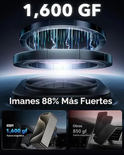 ESR ▫️ Carregador Sem Fios para Automóvel MagSafe 15 W, Suporte Magnético para Telemóvel para Automóvel 4