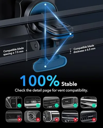ESR ▫️ Carregador Sem Fios para Automóvel MagSafe 15 W, Suporte Magnético para Telemóvel para Automóvel 6