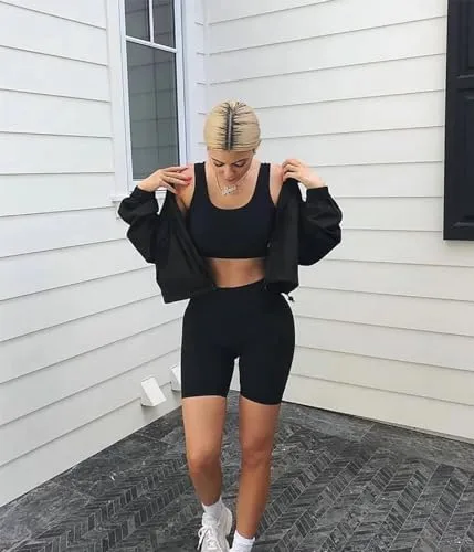 FuelMeFoot ▫️ Calções desportivos para mulher, cintura alta, ioga, desporto, leggings de verão, calças de ciclismo, fitness, calções de ginásio 2