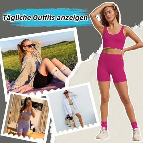 FuelMeFoot ▫️ Calções desportivos para mulher, cintura alta, ioga, desporto, leggings de verão, calças de ciclismo, fitness, calções de ginásio 5