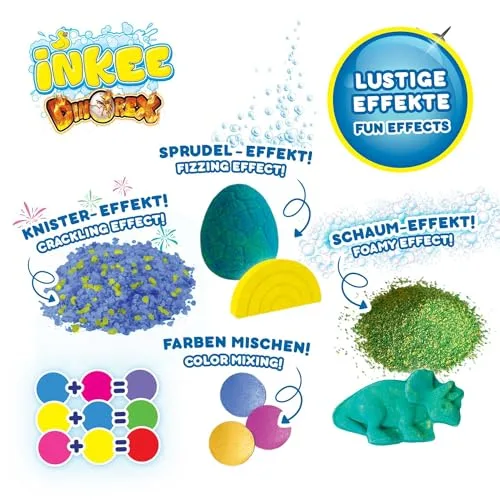 INKEE ▫️ Caixa de Presente com Bombas de Banho para Crianças Dinorex, 7 Acessórios 2