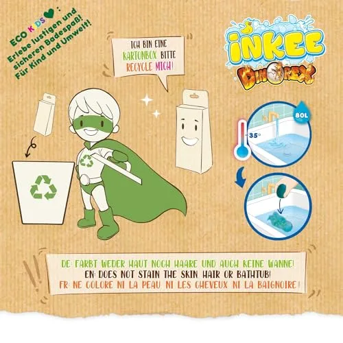 INKEE ▫️ Caixa de Presente com Bombas de Banho para Crianças Dinorex, 7 Acessórios 6