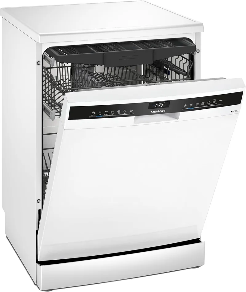 SIEMENS ▫️ Máquina de lavar louça de instalação livre, iQ300, 60 cm, Home Connect, varioSpeed+, Branco, SN23HW02ME