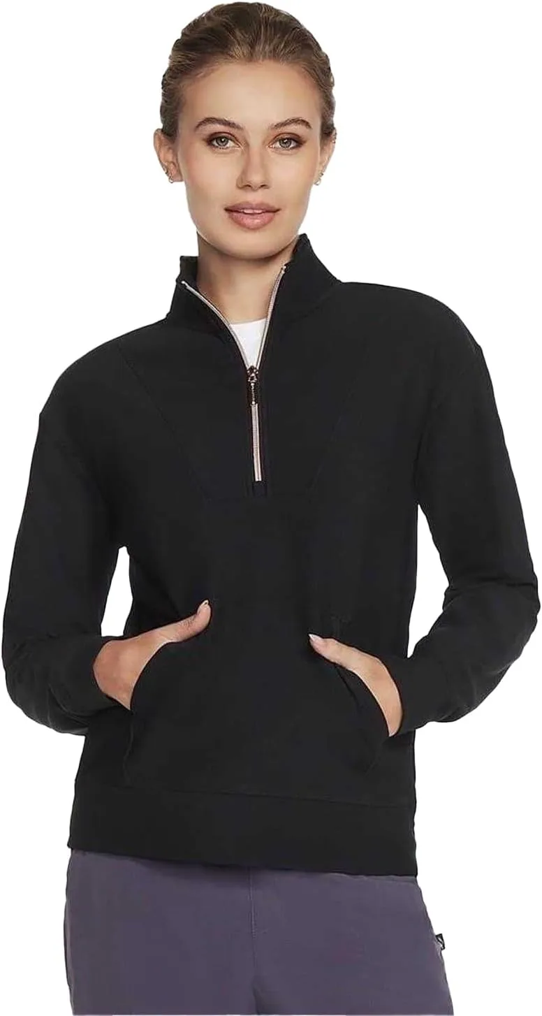 Skechers ▫️ Camisola Goluxe Rib com fecho de correr de 1/4 para mulher