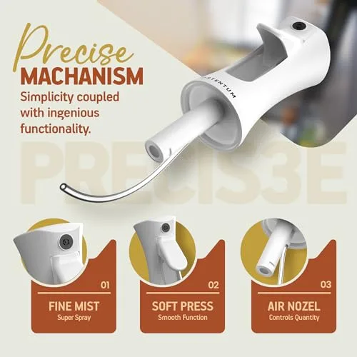 PORTENTUM ▫️ Pulverizador de óleo em spray de 300 ml, adequado para fritadeiras de ar quente e multiusos, spray de óleo de cozinha anti-gotejamento, garrafa de óleo com dispensador, acessórios para fritadeiras sem óleo (Branco) 4