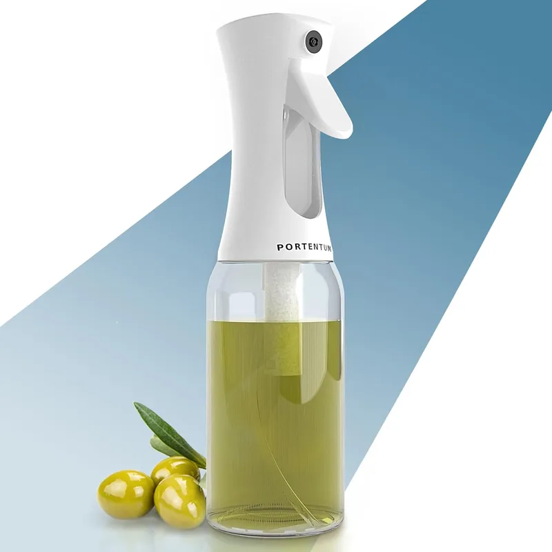PORTENTUM ▫️ Pulverizador de óleo 300 ml, adequado para fritadeira de ar e fritadeira multiusos, pulverizador de óleo de cozinha anti-gotejamento, dispensador de óleo, acessórios para fritadeira sem óleo (Branco)