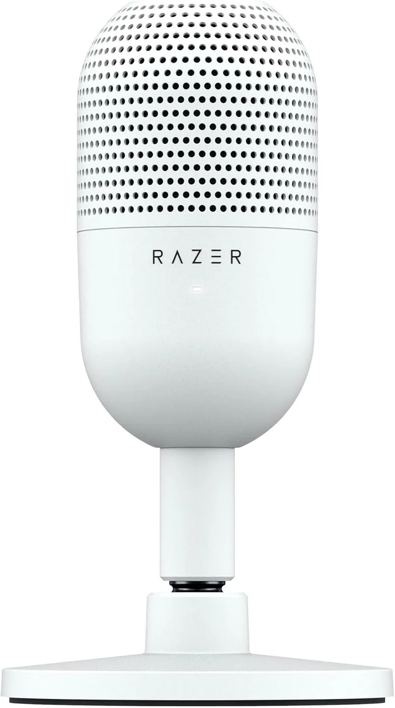 Razer ▫️ Seiren V3 Mini - Microfone USB ultracompacto - microfone de condensador de 14 mm (padrão de captação supercardioide, sensor «Tap-to-Mute» com indicador LED, amortecedor incorporado) Mercury