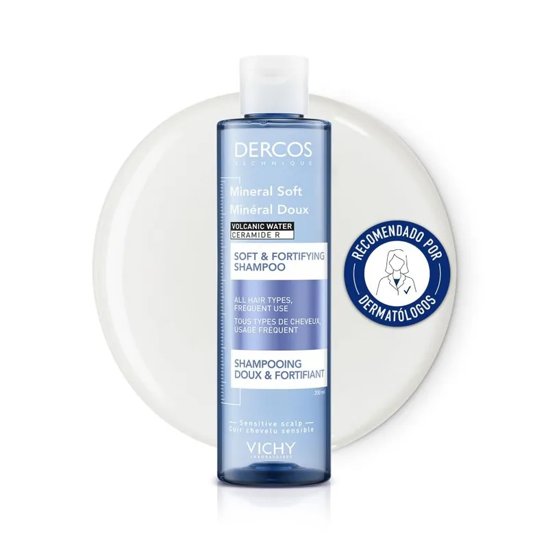 Champô Vichy Uso Frequente, Limpeza Suave e Eficaz, Cabelos Mais Saudáveis, Mais Fortes, Mais Brilhantes, Fórmula Hipoalergénica, Minéral, Dercos Technique, 200ml
