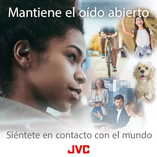 JVC ▫️ Auscultadores Desportivos Sem Fios com 38 horas de autonomia, som de alta qualidade, design «ouvido aberto», resistentes à água (IPX4), microfone duplo, ideais para a prática desportiva, auscultadores para correr 4