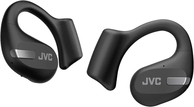 JVC ▫️ Auscultadores Desportivos Sem Fios com 38 horas de autonomia, som de alta qualidade, design «ouvido aberto», resistentes à água (IPX4), microfone duplo, ideais para a prática desportiva, auscultadores para correr