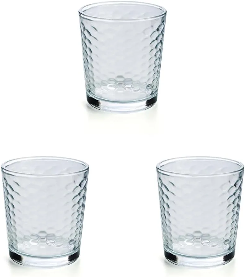 Quid ▫️ Gala - Conjunto de 6 copos lowball 26cl, laváveis na máquina de lavar louça, vidro (Conjunto de 3)