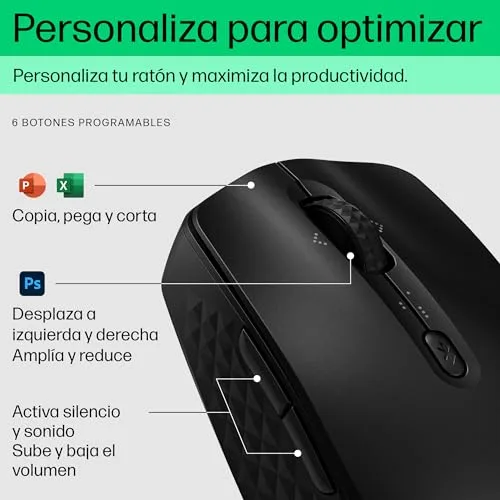 HP ▫️ Rato Bluetooth programável 420 (4000 PPP, roda inclinável, cliques silenciosos, ligação instantânea, autonomia da bateria de 24 meses, Windows 11; Windows 10; macOS; ChromeOS) Cor: Preto 3