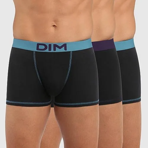 Dim ▫️ Conjunto de 3 boxers de algodão com cintura colorida «Mix and Colors» para homem 2