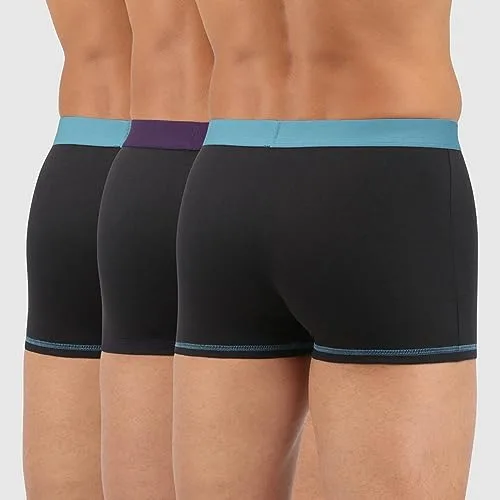 Dim ▫️ Conjunto de 3 boxers de algodão com cintura colorida «Mix and Colors» para homem 3