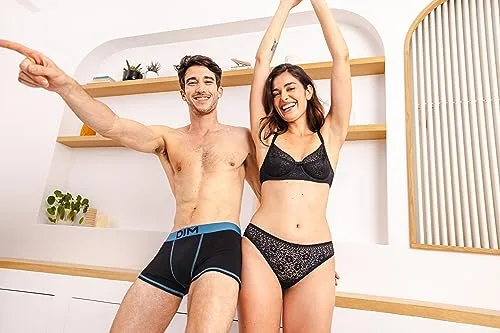 Dim ▫️ Conjunto de 3 boxers de algodão com cintura colorida «Mix and Colors» para homem 5