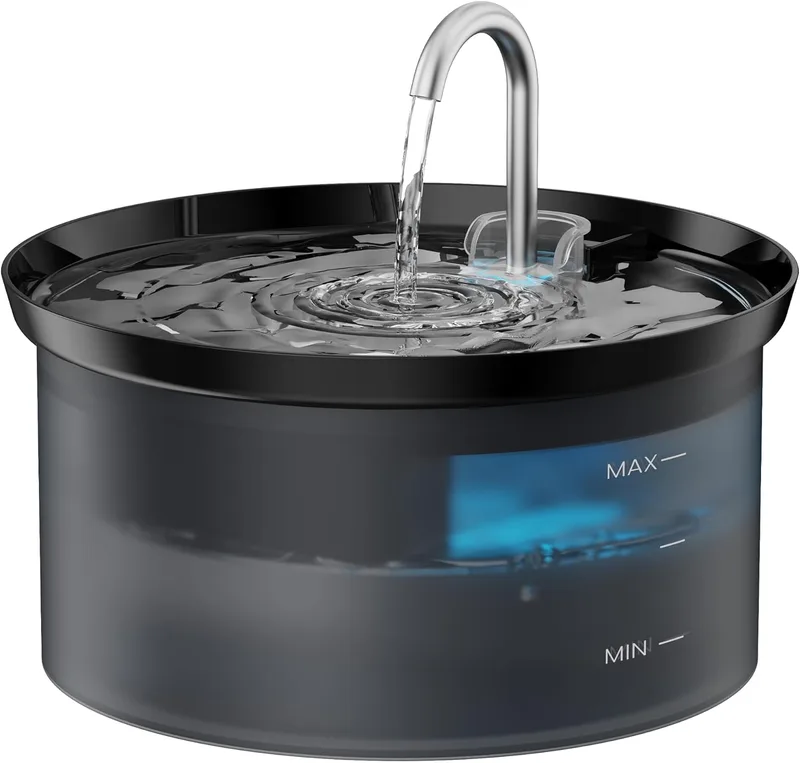 BMDSAE ▫️ Fonte para gatos: Fonte de água para gatos para animais de estimação com bomba Fonte de água para gatos Filtro de carvão ativado mantém a água limpa, capacidade de 2,5 L, design de torneira