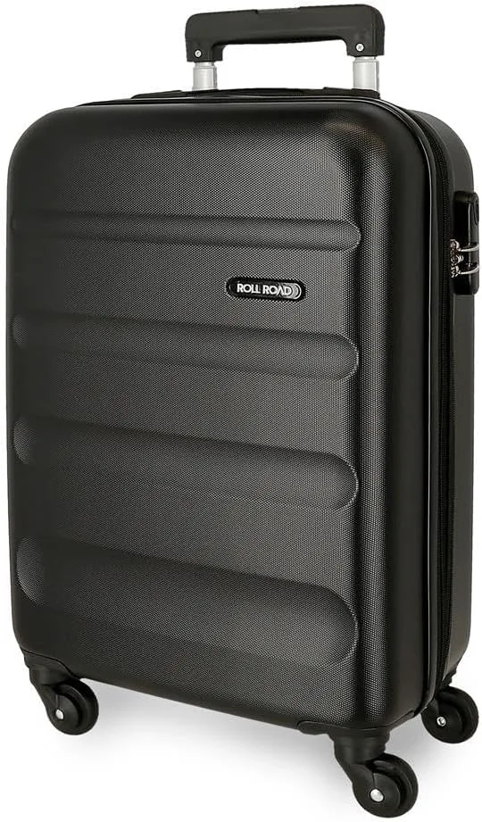 ROLL ROAD ▫️ Mala de cabine Flex preta 35 x 55 x 20 cm Bagagem de mão Air Europa rígida em ABS Fecho com combinação lateral 33 L 2,78 kg 4 rodas duplas Bagagem de mão