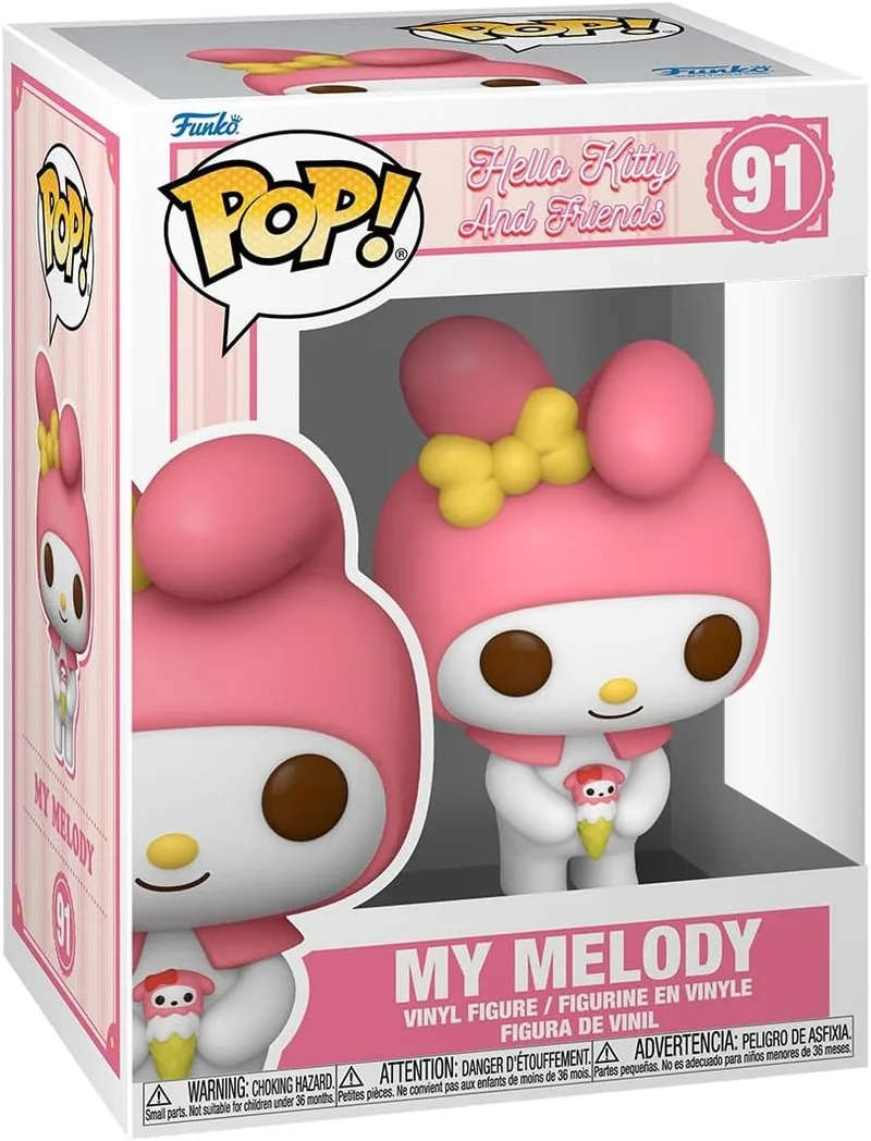Funko ▫️ Pop! Sanrio: HK - My Melody - Hello Kitty - Figura de Vinil Colecionável - Ideia para Prenda - Mercadoria Oficial - Brinquedos para Crianças e Adultos - Fãs de Desenhos Animados - Bonecas Coleccionáveis