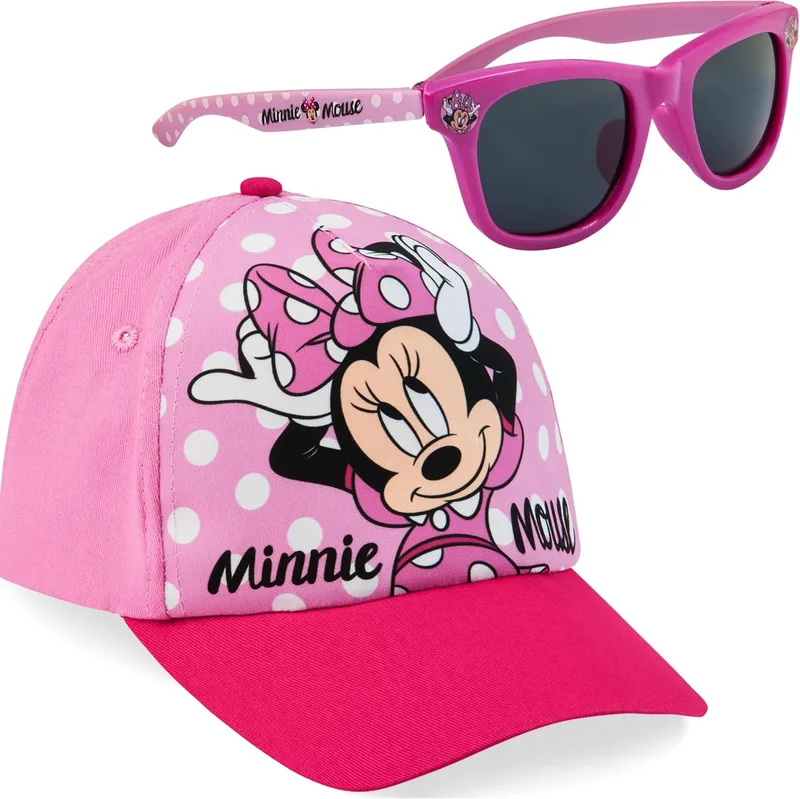 Disney ▫️ Conjunto de óculos de sol e boné de basebol para raparigas, óculos de sol com proteção UV a 100%