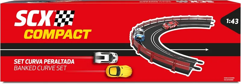 SCALEXTRIC ▫️ Acessórios e Extensões para Circuitos de Corrida Compactos Escala 1:43 (Set Curva Peraltada)