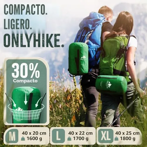 ONLYHIKE ▫️ Saco-de-dormir de inverno e para 3 estações (-15 °C a +15 °C), saco-de-dormir de inverno quente e leve (1700 g), para uma noite quente em acampamentos, caminhadas, atividades ao ar livre e viagens [M-XL] 5