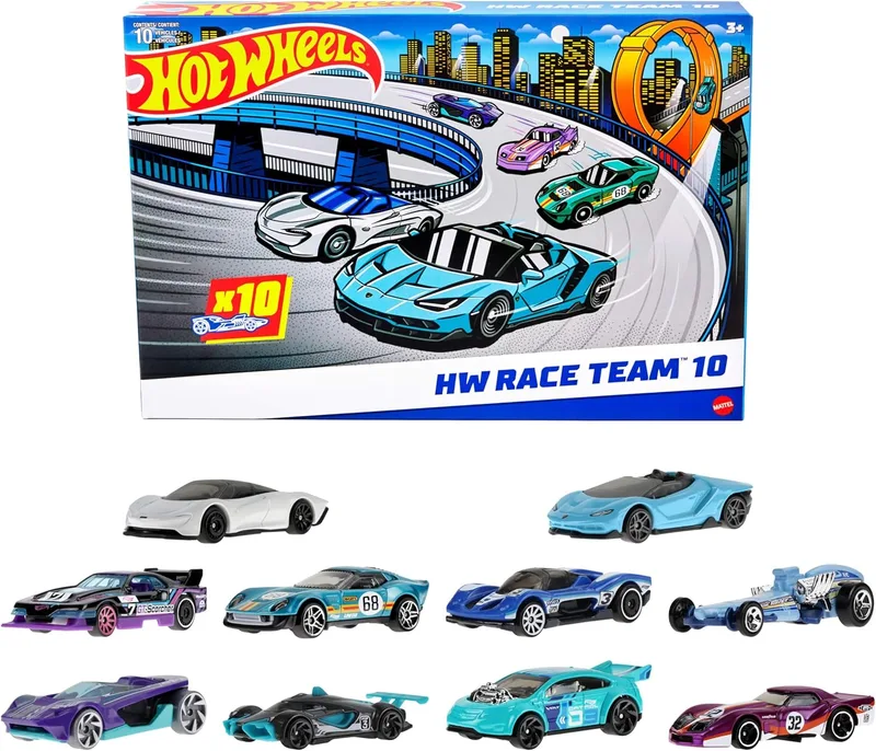 Hot Wheels ▫️ Conjunto de 10 carros de brincar (modelos variados)