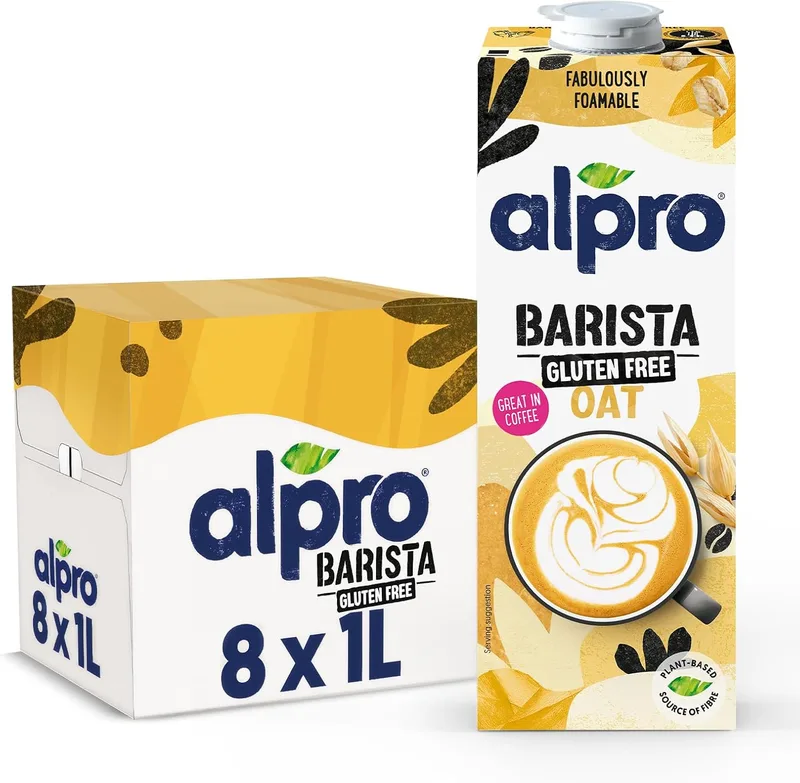 Alpro ▫️ Bebida Vegetal de Aveia Sem Glúten Barista - Embalagem de 8 x 1 L