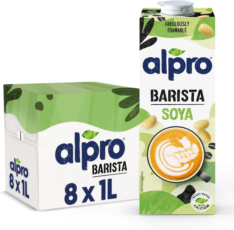 Alpro ▫️ Bebida Vegetal de Soja Barista - Embalagem de 8 x 1 L