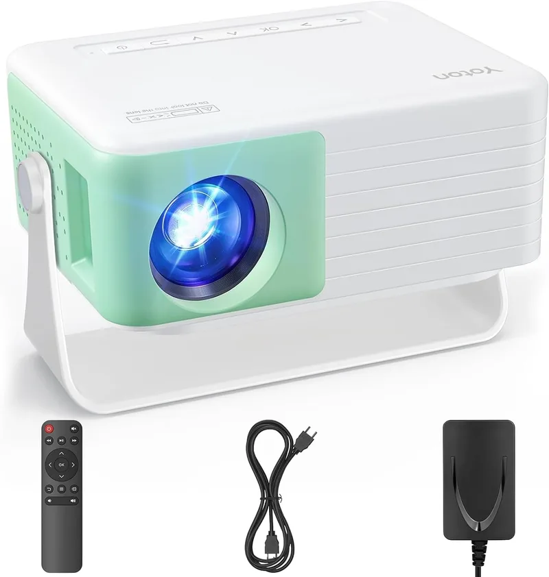 YOTON ▫️ Mini projetor portátil, projetor Y3 com altifalante incorporado, zoom de 50% e reprodução de 1080P, compatível com iOS/HDMI/TV Stick/Google Cast, sem Wi-Fi nem Bluetooth, para o quarto (verde)