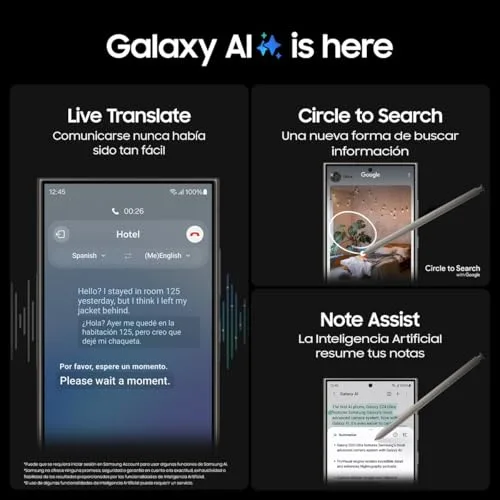 Samsung ▫️ Galaxy S24 Ultra e carregador de 45 W, telemóvel com IA, smartphone Android, 12 GB de RAM, 512 GB de armazenamento, câmara de 200 MP, S Pen, bateria de longa duração, Violeta Titanium (versão espanhola) 3