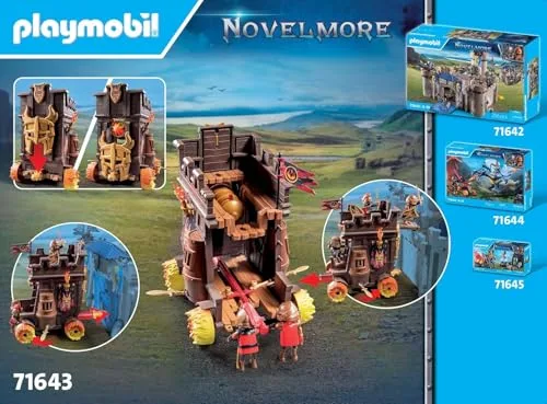 PLAYMOBIL ▫️ Novelmore 71643 Carro de combate com canhão de fogo, com três bandidos de Burnham, incluindo vários acessórios, brinquedos cheios de ação para meninos e meninas a partir dos 4 anos 5